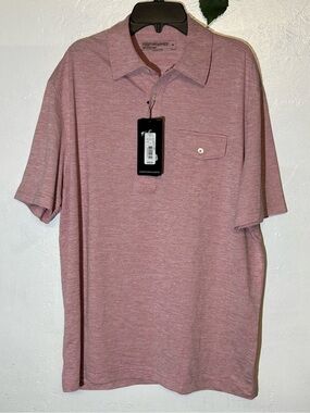 Roundtree & Yorke Heathered Rose Polo with Chest Pocket